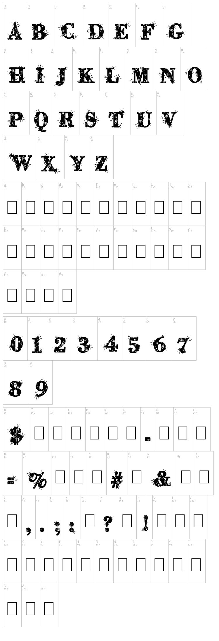 City of Light font map